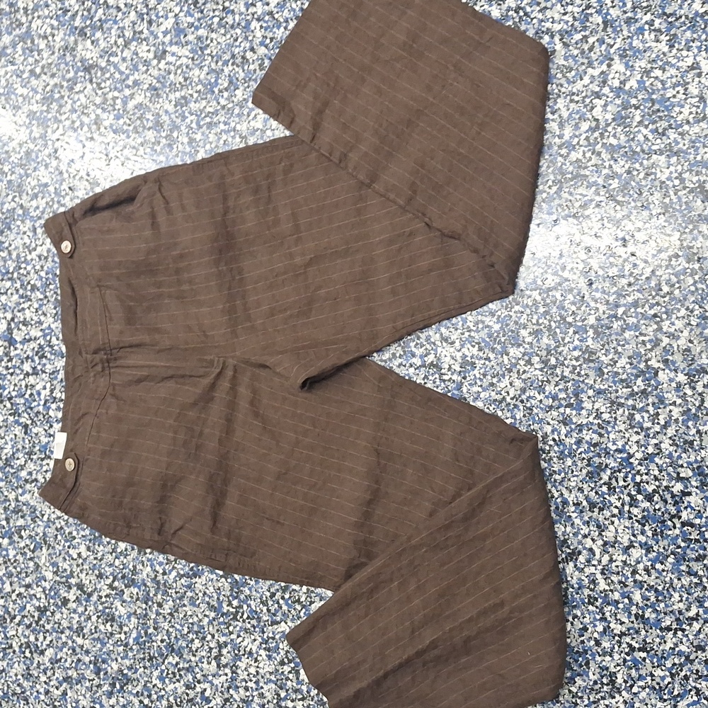 Lands' End Brown Linen Pants - Picture 2 of 5